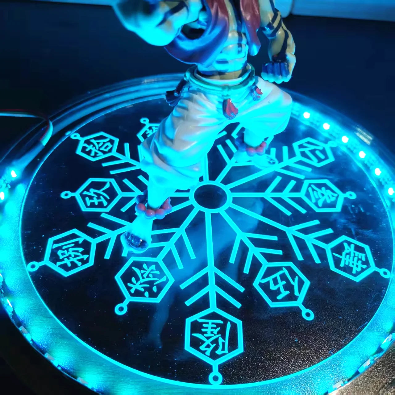 Demon Slayer Infinity Castle Anime Akaza Compass Needle Skill Action Figures Model Figurine Kimetsu no Yaiba LED Lamp DIY Model
