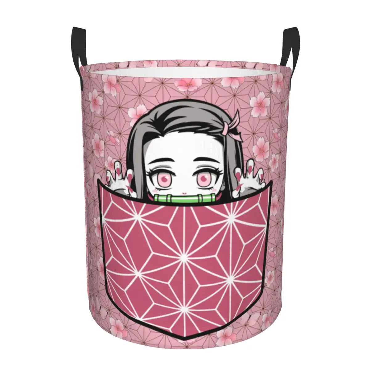 Custom Demon Slayers Anime Laundry Basket Collapsible Kimetsu No Yaiba Toy Clothes Hamper Storage Bin for