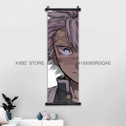 Demon Slayer Scroll Pictures Anime Poster Kochou Shinobu Home Decor Prints Wall Art Canvas Hanging Painting For Living Room Gift