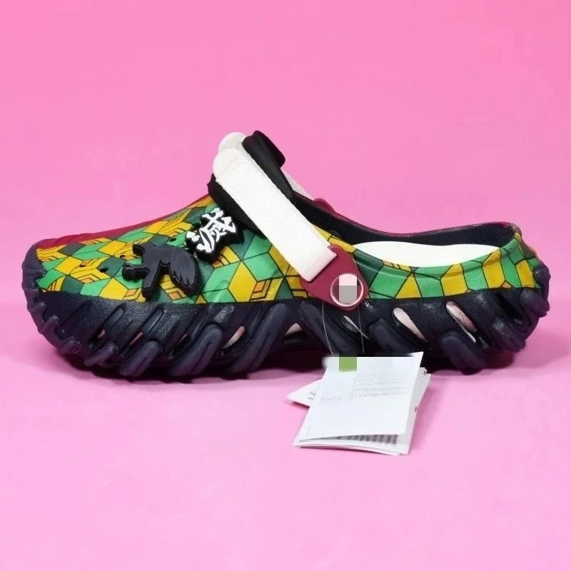 New Demon Slayer anime peripheral Tomioka Giyuu outdoor clogs cartoon comfortable summer sandals beach slippers festival gift
