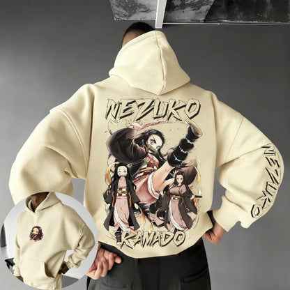 Demon Slayer Nezuko Kamado Anime Hoodie Pullover Sweatshirt Men Women Streetwear Casual Tops Cartoon Print Spring Autumn Fashion