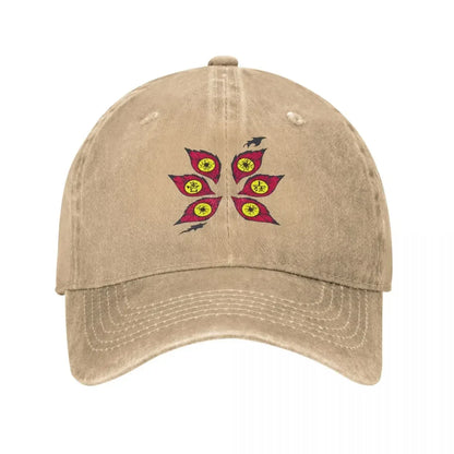 Demon Slayers Kokushibo Baseball Cap Vintage Distressed Washed Anime Comic Sun Cap Unisex Outdoor Activities Adjustable Hats Cap