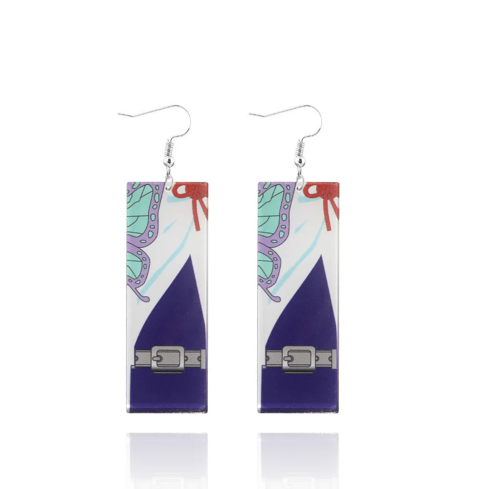 Creative Trinket Acrylic Tanjiro Earrings for Women Girl Accessories Handmade Hoop Earring Anime Jewelry earrings pendientes