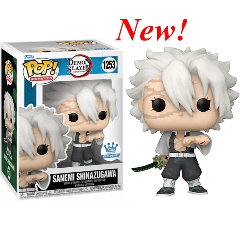 2026 Funko POP Demon Slayer Tanjiro 1304 Kanroji 1306 Rui 1307 Sanemi 1253 Nezuko 1254 Obanai 1395 Action Figures Model Toy Gift