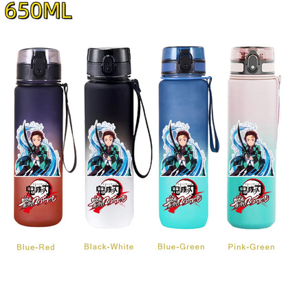 650ML Demon Slayer Kamado Tanjirou Rengoku Kyoujurou Portable Sports Water Bottle Leak Proof Outdoor Travel Sports Fitness Jugs