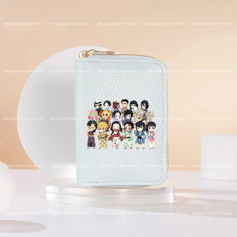 New Demon Slayer Wallet Woman Man Fashion Zipper Wallet Anime Cartoon Coin Purse Man Card Holder Fashion Money Bag Birthday Gift