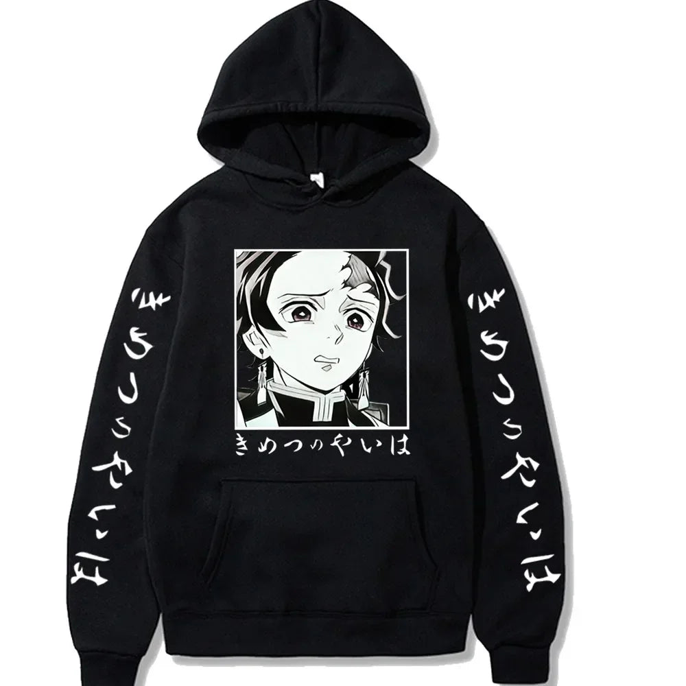 2026 New Demon Slayer Graphic Printed Hoodie Sweatshirt Men's and Women's Hoodie Men's Tops Sports Hoodie Harajuku Y2K Hoodie