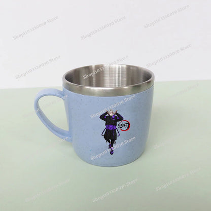 Demon Slayer Kimetsu No Yaiba Double Layer Anti-scalding Water Cup Anime 304 Stainless Steel Milk Mug Anti Drop Water Glass Gift