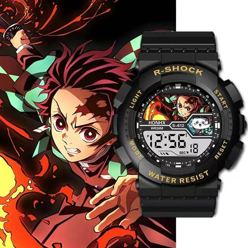 Anime Demon Slayer Sports Watches Tomioka Giyuu Kochou Shinobu Tokitou Muichirou Multifunction Waterproof Noctilucent Wristwatch