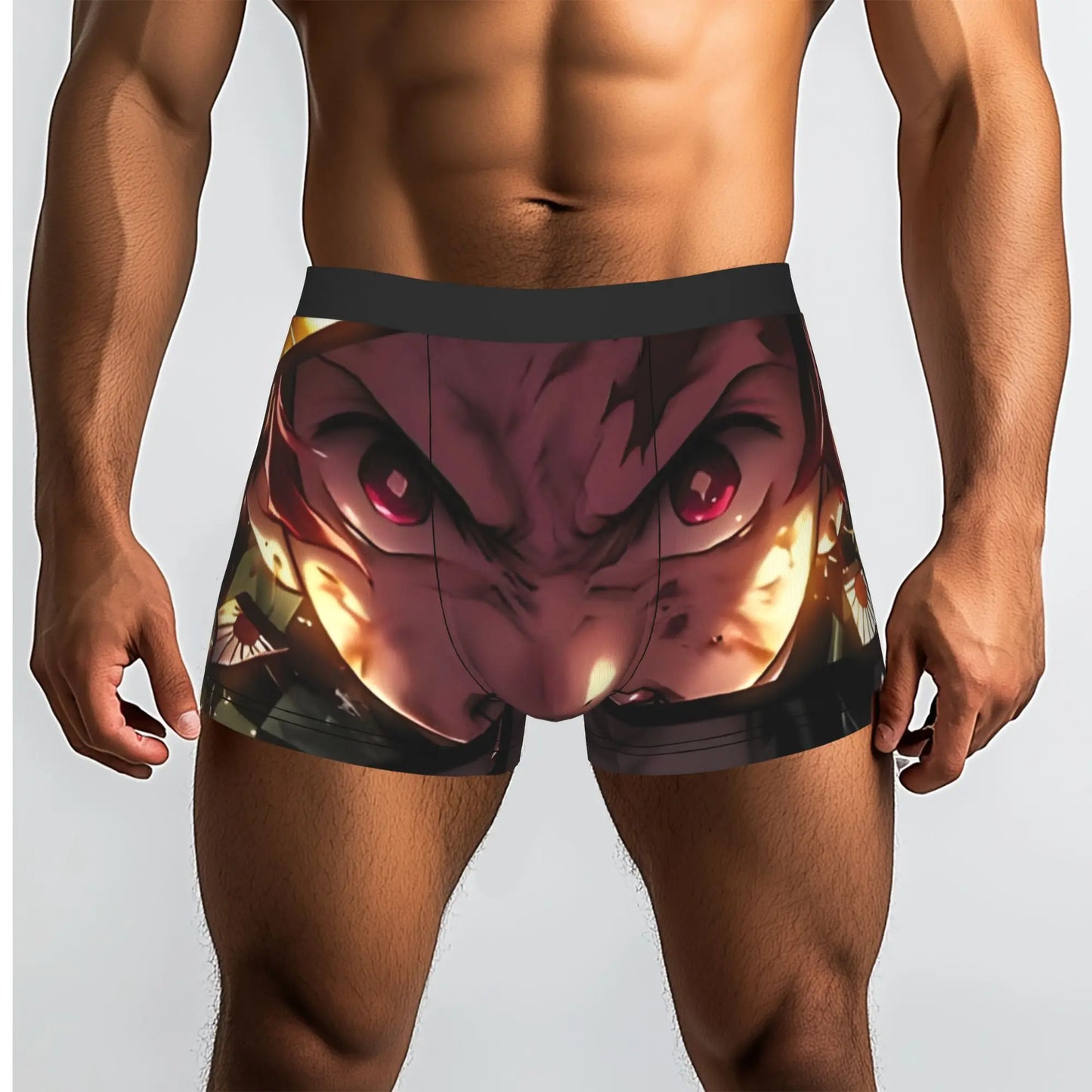 The Battle Crazed Demon   Akaza Bandai Demon Slayer Underpants Breathbale Panties Men's Underwear Print Shorts Boxer Briefs