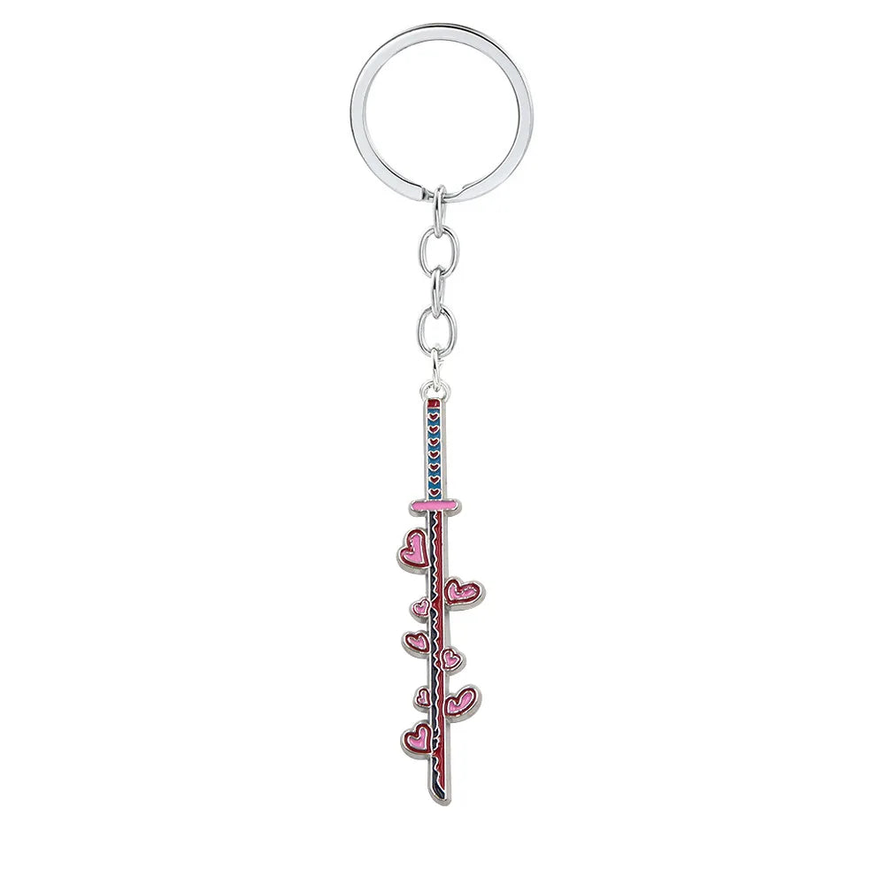Anime Demon Slaye Sword Keychains Mini Japanese Katana Collection Souvenir Key Chains Enamel Pin Pendant Decor Exquisite Gifts