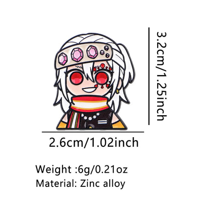 Demon Slayer Pins Kawaii Cartoon Character Brooch Clothing Backpack Lapel Badges Fashion Jewelry Accessories