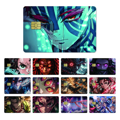 DIY Self-made Anime Demon Slayer 2.5D HD Matte PVC Sticker Film Tape Skin for Credit Card Debit Card Waterproof Sticke Gift