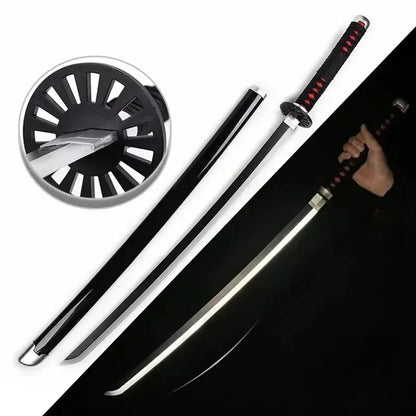 31/40inch Glow Demon Slayer Katana Luminous Sword LED Light Kyoujurou Anime Cosplay Prop Real Japanese Katana Samurai Lightsabre