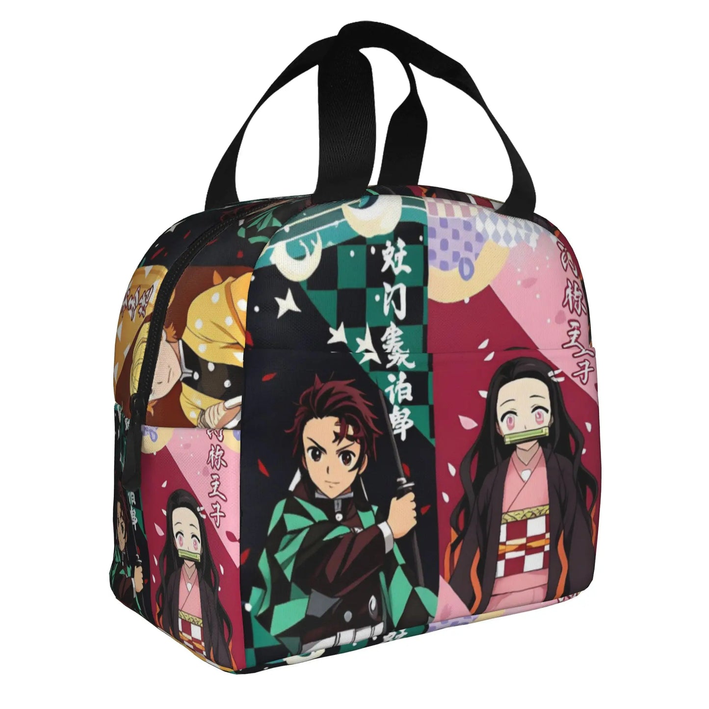 Demon Slayer Manga Anime Resuable Lunch Box for Women Waterproof Kimetsu no Yaiba Thermal Cooler Food Insulated Lunch Bag School