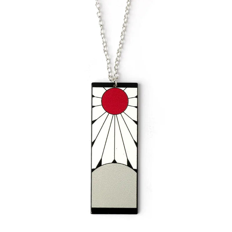Japanese Anime Demon Slayer Necklace Kamado Tanjiro Pendant Acrylic Accessories Wholesale Cosplay Jewelry Gift for Fans