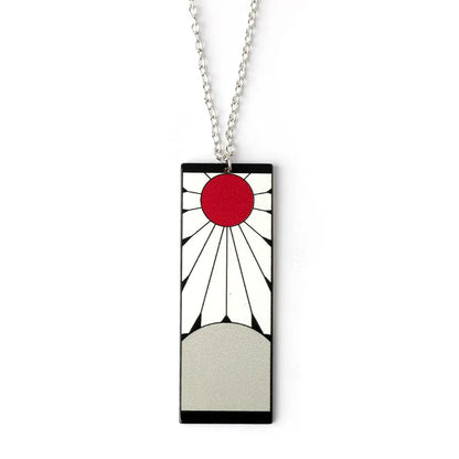 Japanese Anime Demon Slayer Necklace Kamado Tanjiro Pendant Acrylic Accessories Wholesale Cosplay Jewelry Gift for Fans