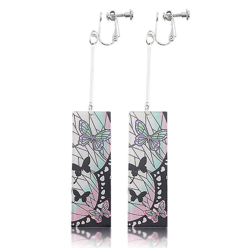 Creative Trinket Acrylic Tanjiro Earrings for Women Girl Accessories Handmade Hoop Earring Anime Jewelry earrings pendientes