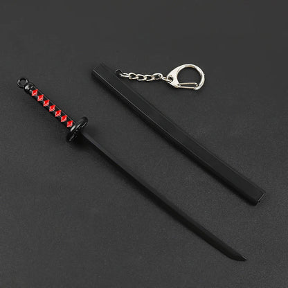 17cm Demon Slayer Keychain Nichirin Blade Model Anime Backpack Pendant Key Ring Tanjirou Zenitsu Creative Collectible Toy Gift