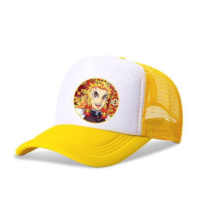 Demon Slayer Infinity Castle Baseball hat Kids Adults Anime Peaked Caps Cartoon Summer Breathable Mesh Hats Fashion Headwear