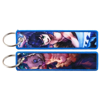 Anime Demon Slayer Blade Weaving Mark Keychain Trendy Fashion Hanging Rope Devil Access Control Pendant Office ID Pendant Gift