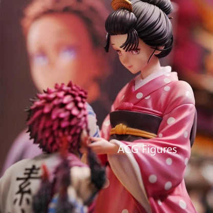 10.43in/26.5cm Anime Demon Slayer Figure Akaza Koyuki Action Figures Pvc Statue Desktop Ornamen Collection Model Toys Gifts