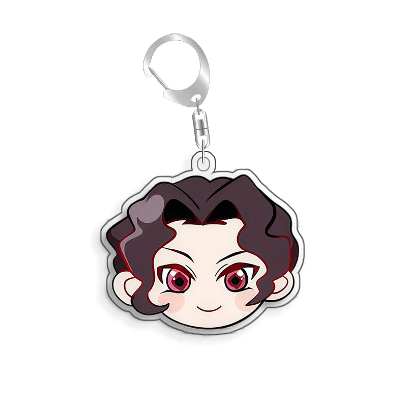 For Demon Slayer Daki Akaza Gyutaro Kokushibo Douma Obanai Iguro Acrylic Selfmade Cartoon Anime Keychain Pendant Toy Gift 5cm