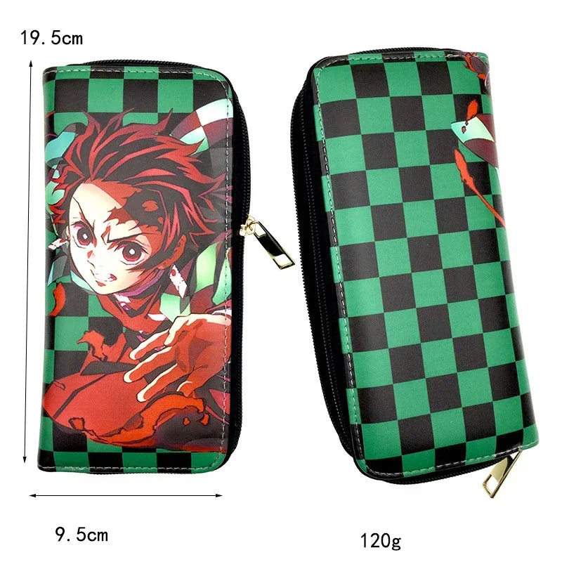 Demon Slayer Anime Cartoon Wallet Kimetsu No Yaiba Tanjirou Nezuko Zenitsu Giyuu Character Printing Zipper Wallet Birthday Gift