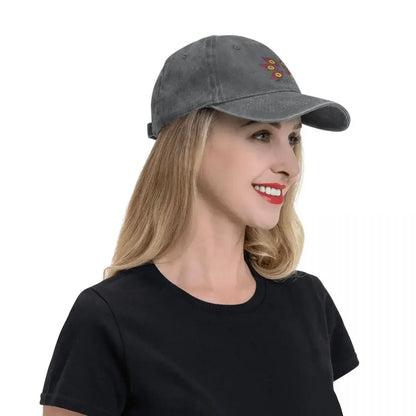 Demon Slayers Kokushibo Baseball Cap Vintage Distressed Washed Anime Comic Sun Cap Unisex Outdoor Activities Adjustable Hats Cap