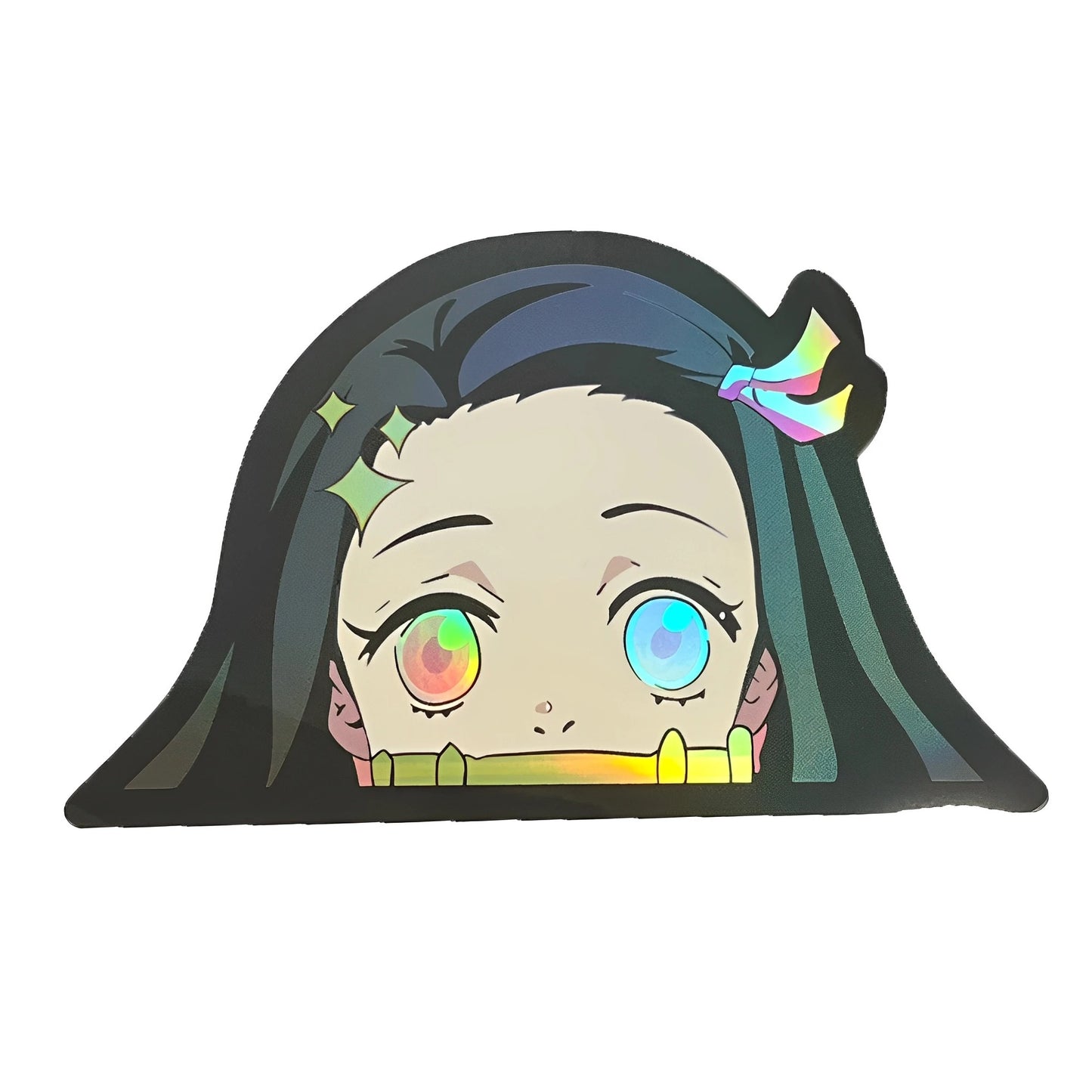 Demon Slayer Cartoon Holographic Anime Laser Stickers Motorcycle Anime Lenticular Car Window Sticker For Laptop Hot（25 designs）