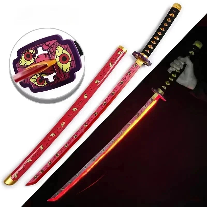 31/40inch Glow Demon Slayer Katana Luminous Sword LED Light Kyoujurou Anime Cosplay Prop Real Japanese Katana Samurai Lightsabre