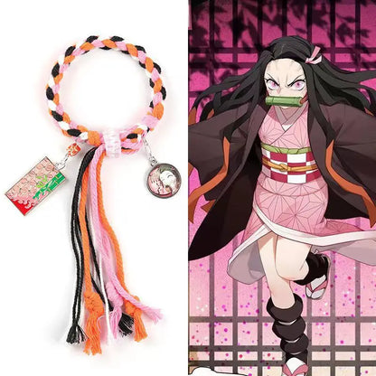 Demon Slayer Bracelet Tanjiro Shinobu Tokito Anime Rope Wristband Cosplay Manga Jewelry Gift for Fans Adults