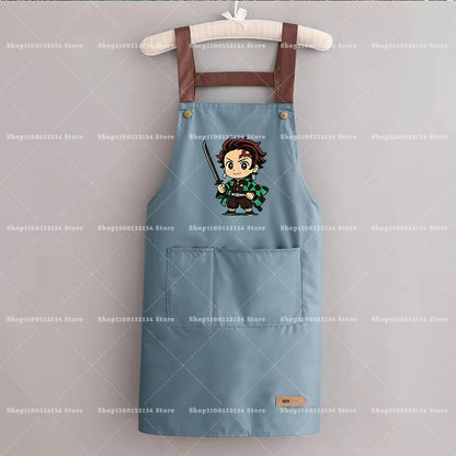 Demon Slayer Woman Apron Man Home Baking Restaurant Barbecue Beverage Apron Waterproof Oil Resistant Sleeveless Pinafor Hot Sell
