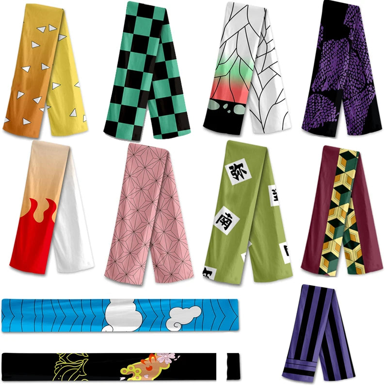 FOR Kamado Tanjirou Nezuko Tomioka Giyuu Kyoujurou Kanroji Cosplay Inosuke Genya Zenitsu Kochou Shinobu Warm Soft Scarf 15 STYLE