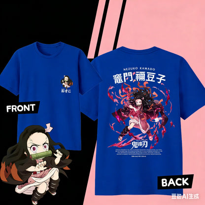 Demon Slayer Kamado Nezuko Pure Cotton T-shirt for 2026 Summer Kids/Men's/Women's Fashion Casual Cosplay Short Sleeved T-shirt