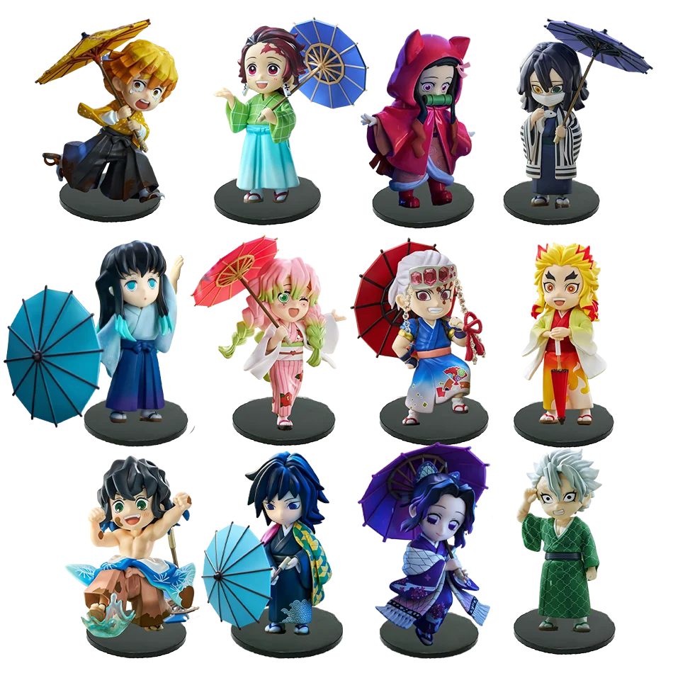 Anime Demon Slayer Kimetsu no Yaiba Figure 15cm Kochou Shinobu Kanroji Mitsuri Plum Rain Series Action Model Toy Gift