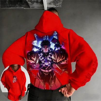Demon Slayer Men's Hoodie Sweatshirt Gyomei Himejima Anime Spring Autumn Winter Boy Harajuku Long-sleeved Parent-child Outfit