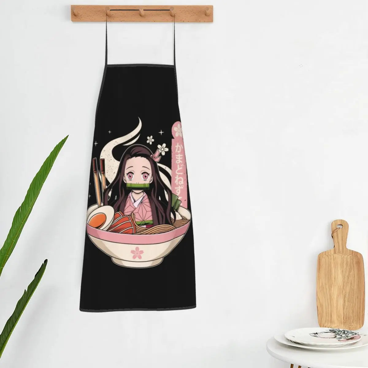 Nezuko Ramen Fan Art Demon Slayer Aprons Chef Cooking Cuisine Tablier Waterproof Bib Kitchen Cleaning Pinafore