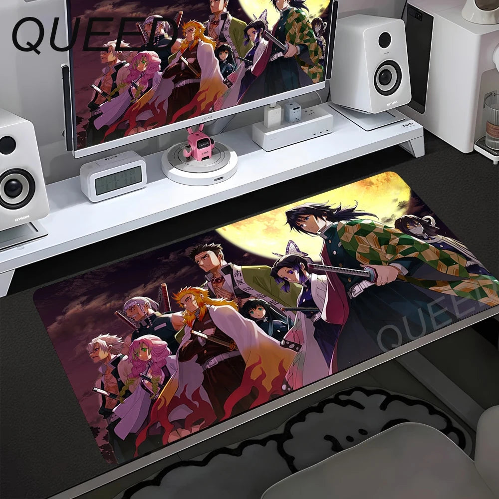 HD Printing Computer Gaming Locking Edge Non-slip Mouse Pad New Cool Anime Demon Slayer Mousepad Keyboard PC Lockrand Desk Mats