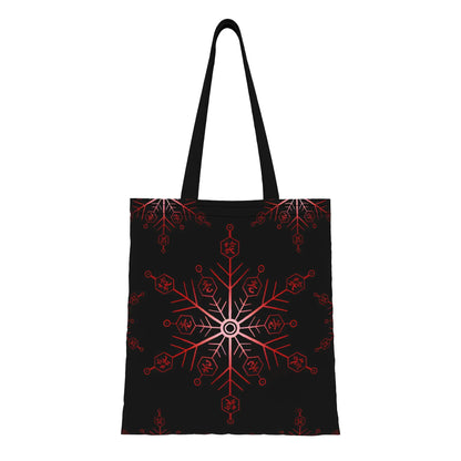 1PC Large Capacity Akaza's Eyes Demon Slayer Canvas Tote Bag Foldable Chic Pattern No Closed Design