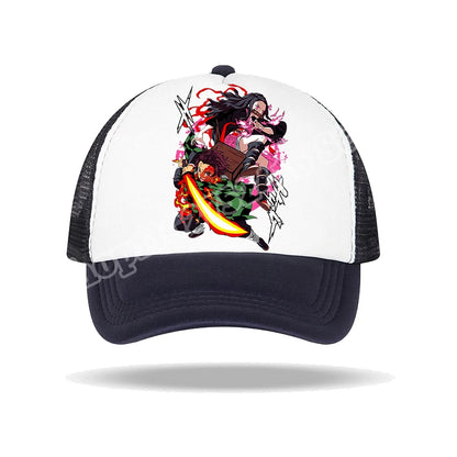 Kids Adults Baseball Caps Demon Slayer Infinity Castle Anime Character Print Sun Hat Cartoon Summer Adjustable Pointy Hats Gifts