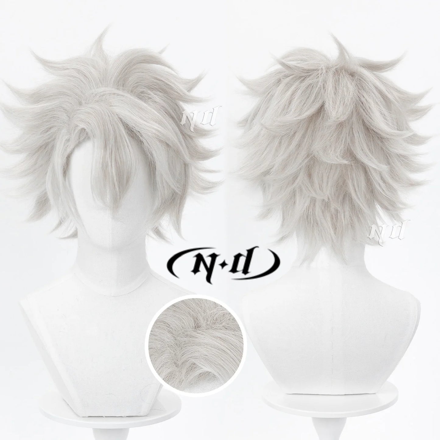 ND Brand Shinazugawa Sanemi Kimetsuu Cosplay Wigs Hair Hairpiece for Comic-con Cosplayer Halloween Costume Party