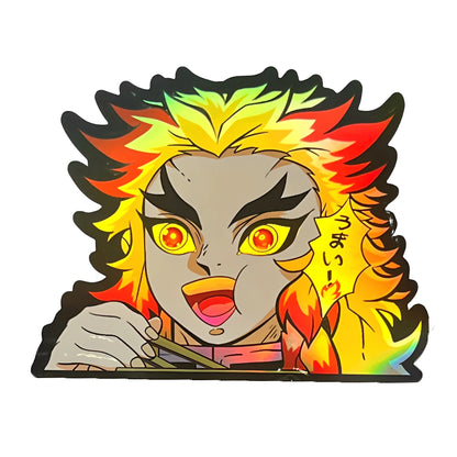 Demon Slayer Cartoon Holographic Anime Laser Stickers Motorcycle Anime Lenticular Car Window Sticker For Laptop Hot（25 designs）