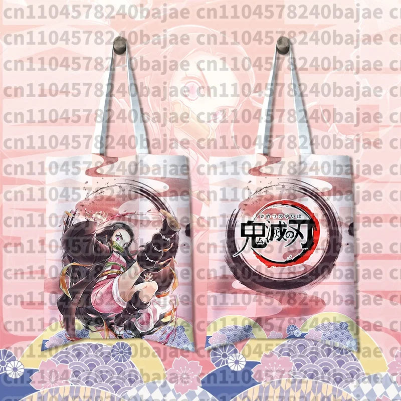 Canvas Bags Handbag For Women Shopper Cute Cartoon Figure Kochou Shinob Printing Tote Bag Japanese Style Cartoon Small Shoulder