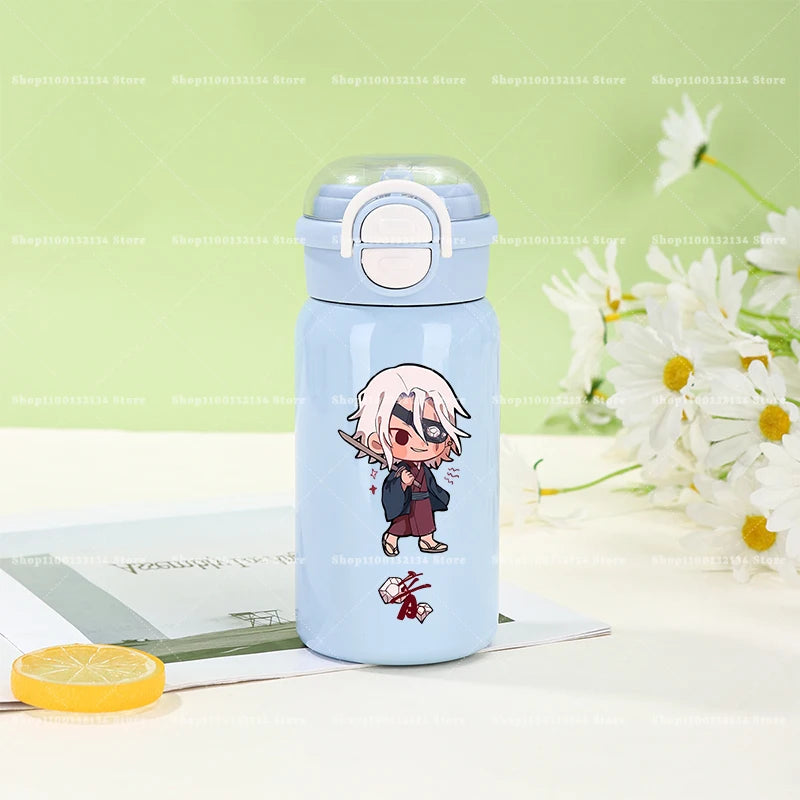 500ml Demon Slayer Thermos Cup 316 Stainless Steel Insulated Cup Girl Boy Anime Portable Straw Water Bottles Kid Travel Cup Gift