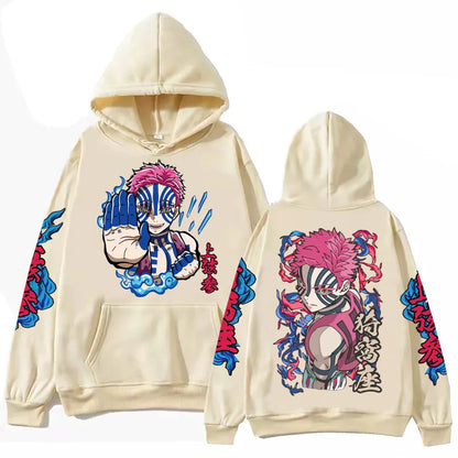 Hot Anime Demon Salyer Akaza Hoodie Harajuku Hip Hop Pullover Tops Sweatshirt Gift