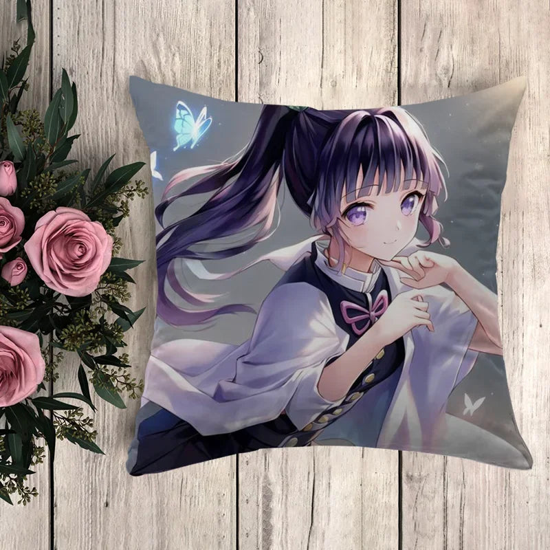 Pillow Demon Slayer Cushion Cover 45*45 Pillowcase Decorative Pillows for Sofa Pilow Cases Pillowcases 50x50 Car Decoration Body