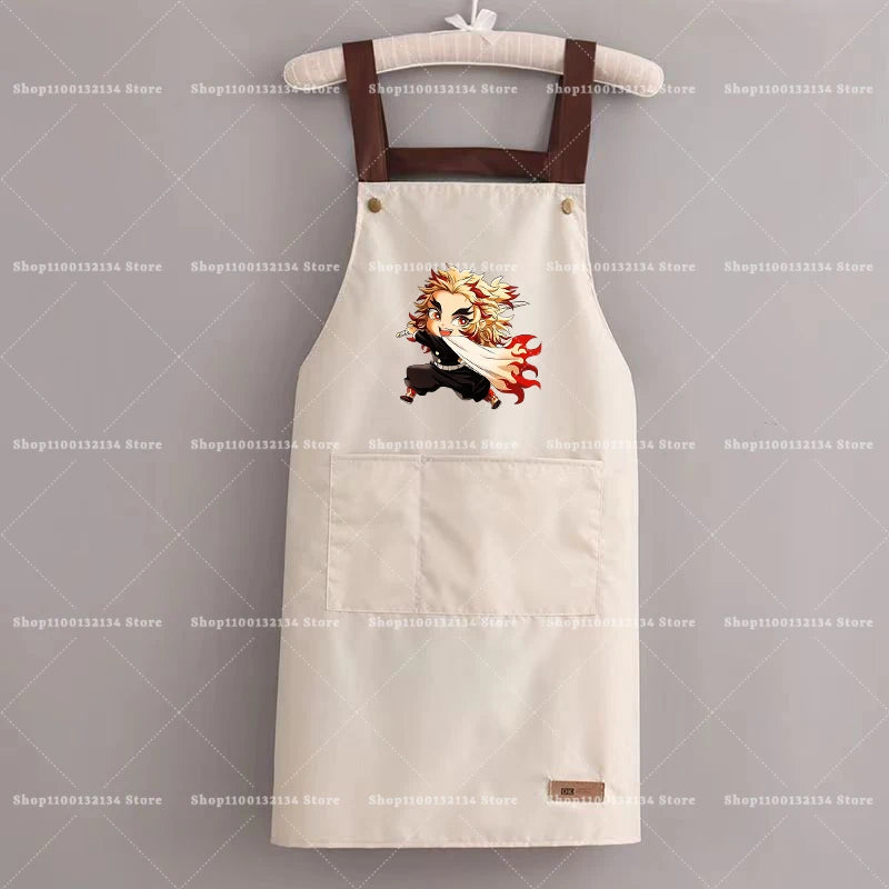 Demon Slayer Woman Apron Man Home Baking Restaurant Barbecue Beverage Apron Waterproof Oil Resistant Sleeveless Pinafor Hot Sell