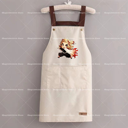 Demon Slayer Woman Apron Man Home Baking Restaurant Barbecue Beverage Apron Waterproof Oil Resistant Sleeveless Pinafor Hot Sell