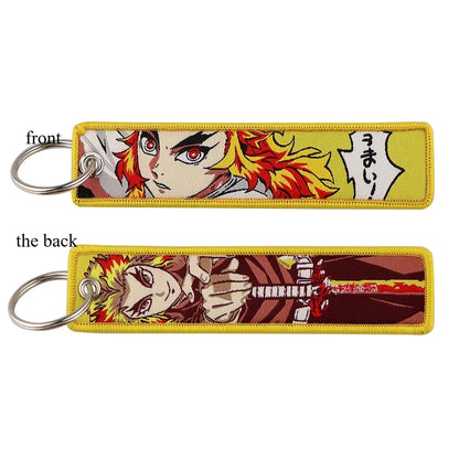Anime Demon Slayer Blade Weaving Mark Keychain Trendy Fashion Hanging Rope Devil Access Control Pendant Office ID Pendant Gift